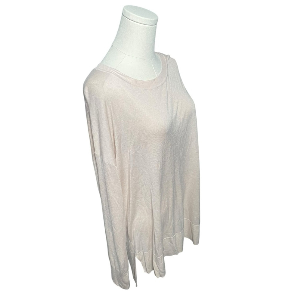 H&M XL Tunic Top Pink Long Sleeve Shirts Scoop Ribbed Lightweight Spring Tops HM